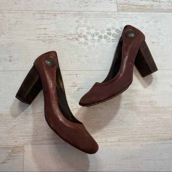 Seychelles Wine Suede And Leather Heels - Picture 1 of 14